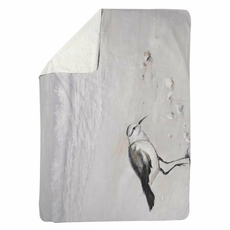 BEGIN HOME DECOR 60 x 80 in. Semipalmated Sandpiper-Sherpa Fleece Blanket 5545-6080-AN98-1